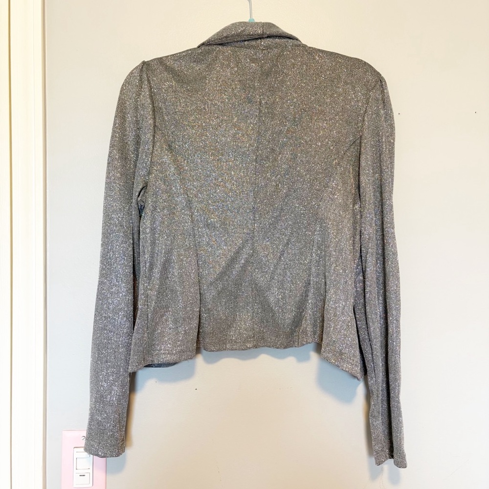 SHEIN Shimmering Gray Blazer - Picture 2 of 4